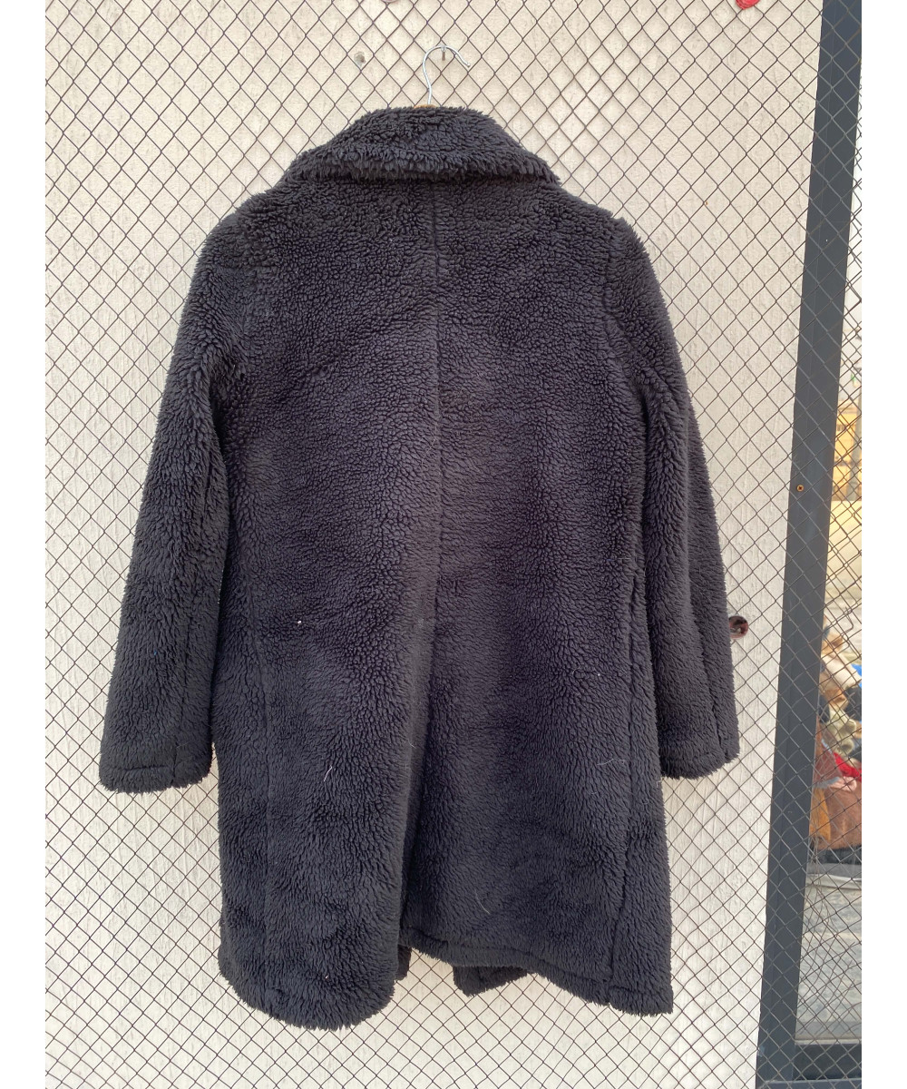 Black, long, teddy coat