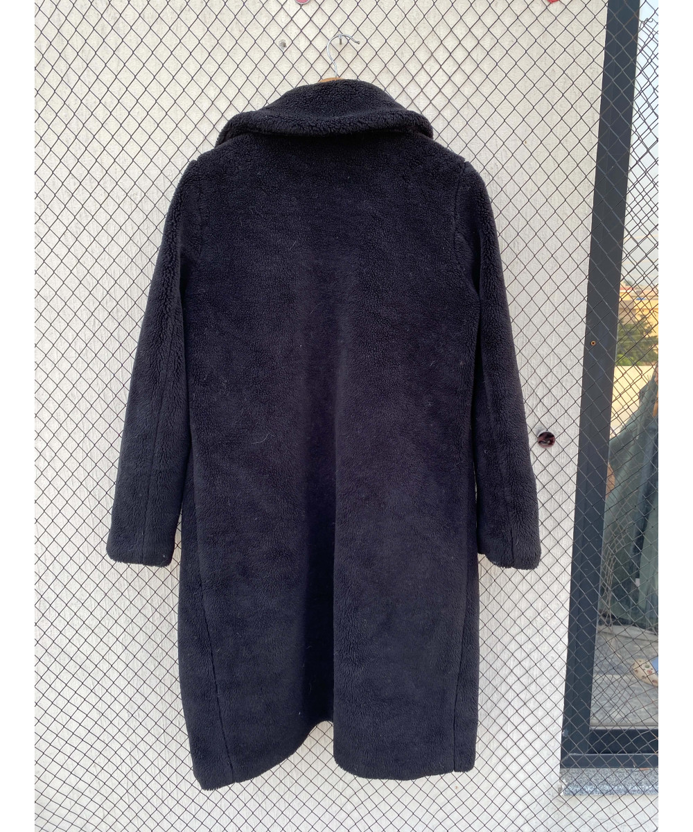 Black, long, teddy coat