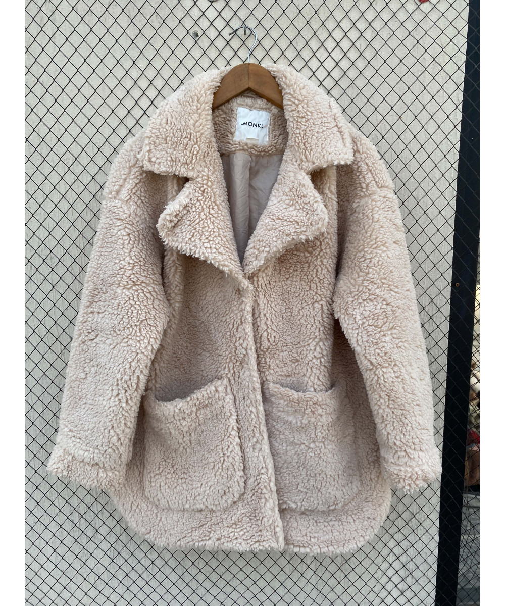 Cream-colored, teddy coat