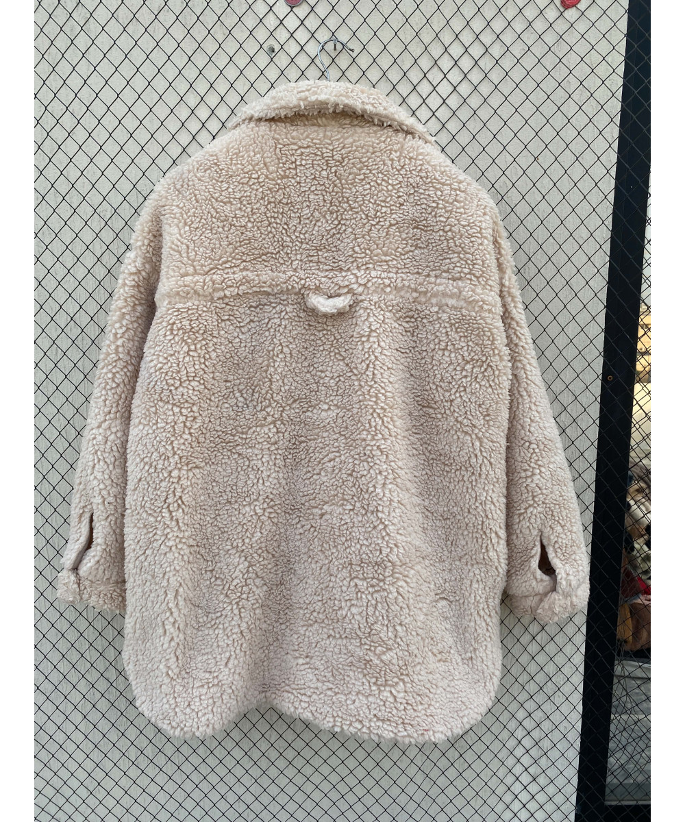 Cream-colored, teddy coat