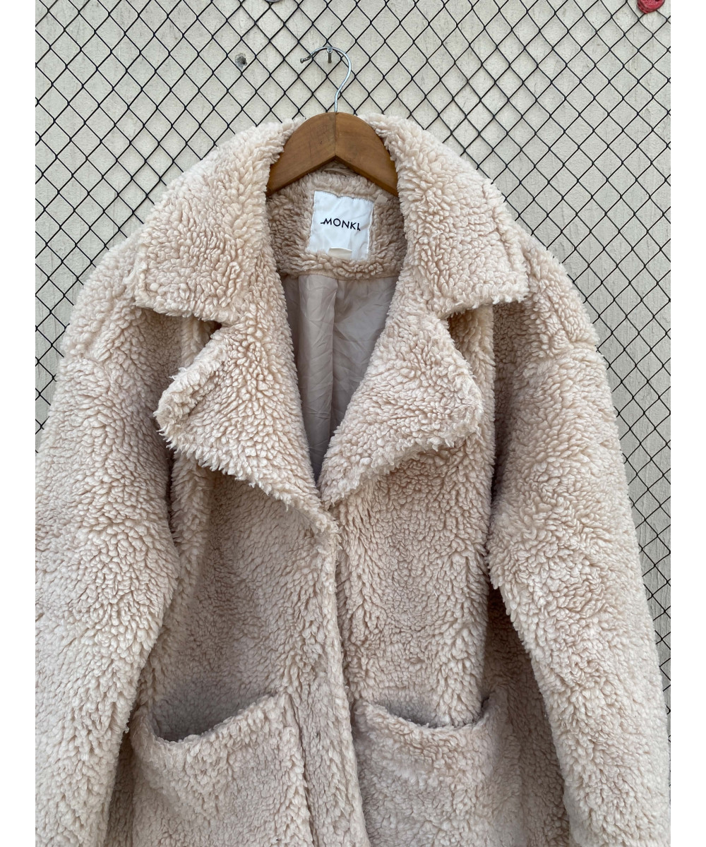 Cream-colored, teddy coat