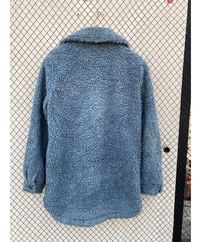 Blue, fur jacket
