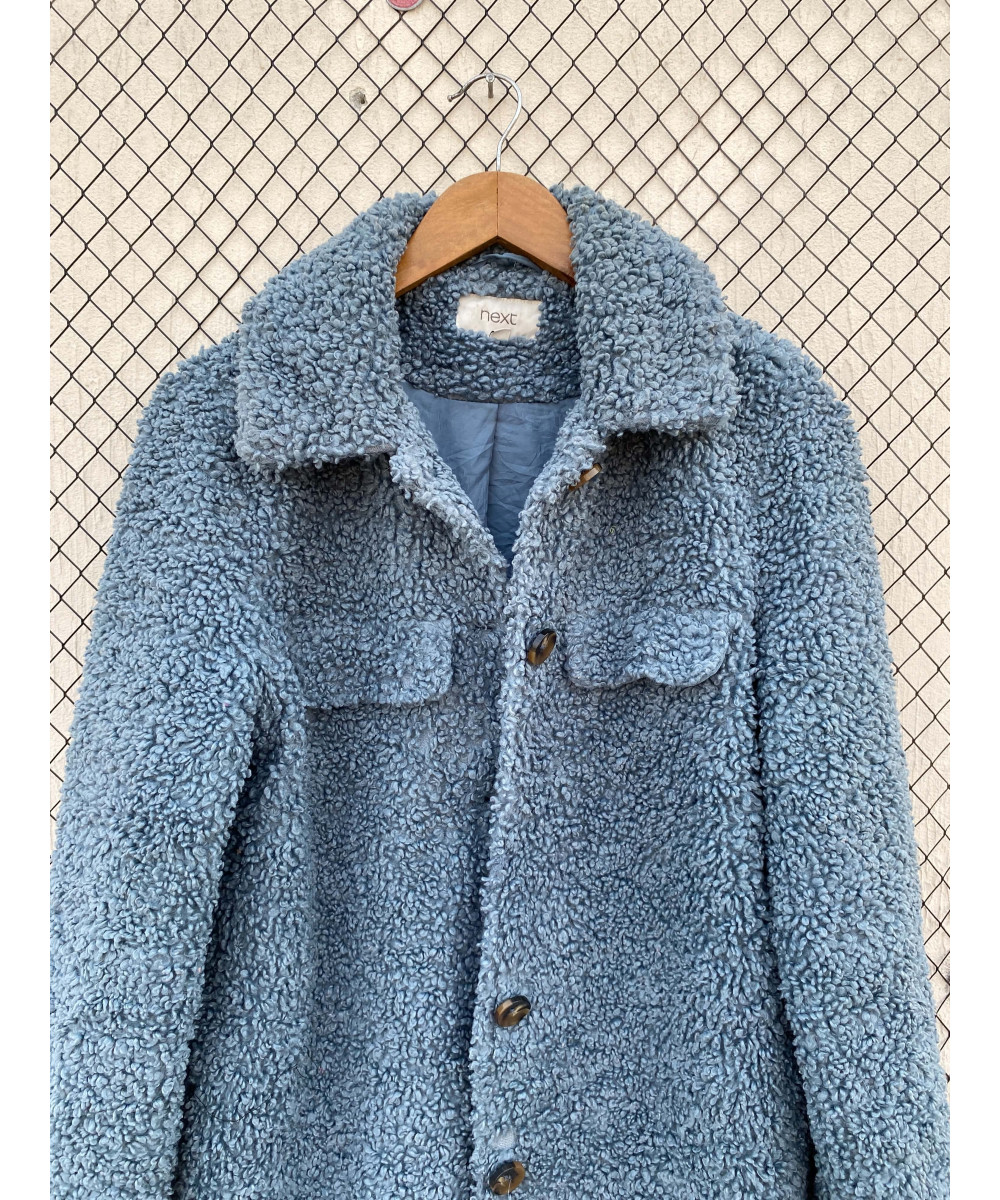 Blue, fur jacket