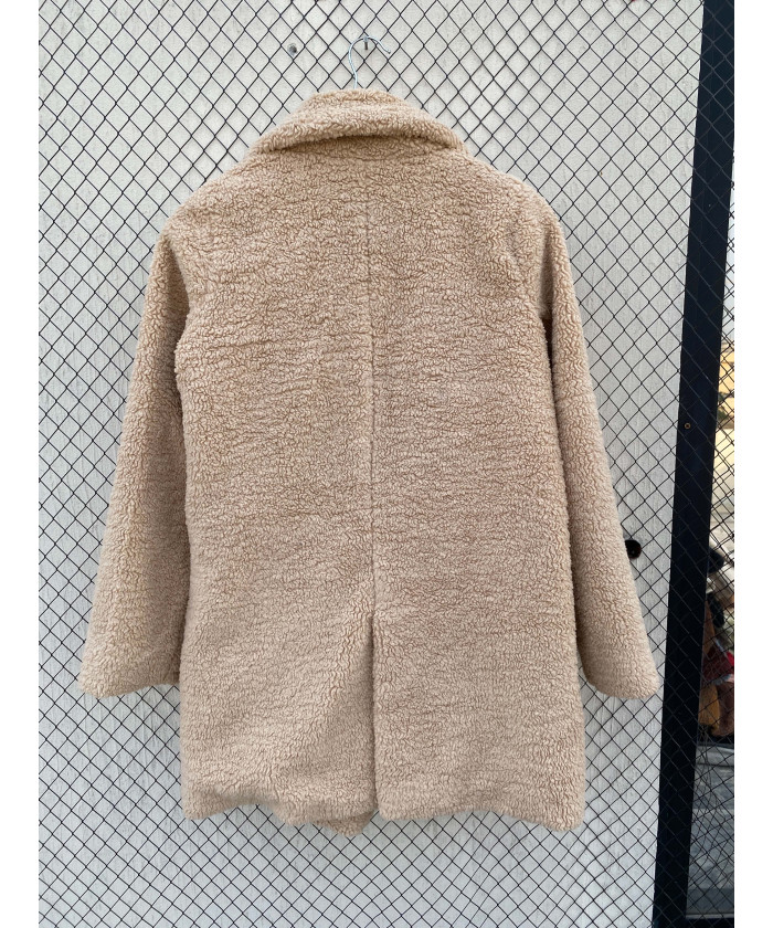Camel-colored, teddy coat