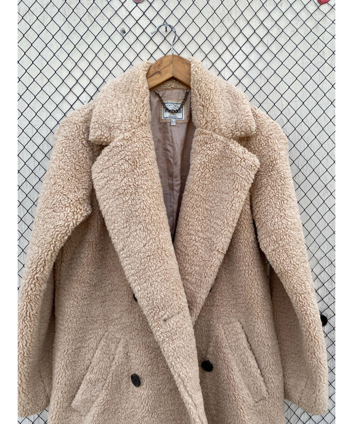 Camel-colored, teddy coat