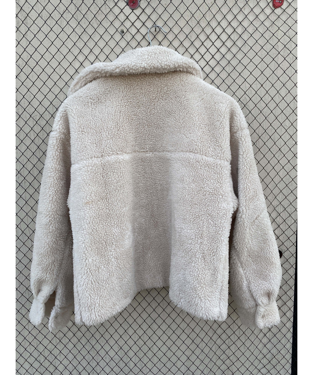 Cream-colored, teddy jacket