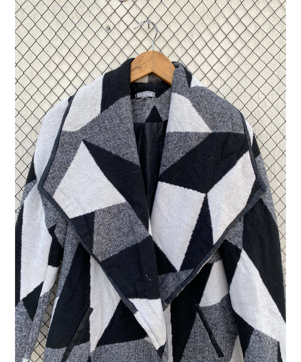 Tri-colored, wool coat