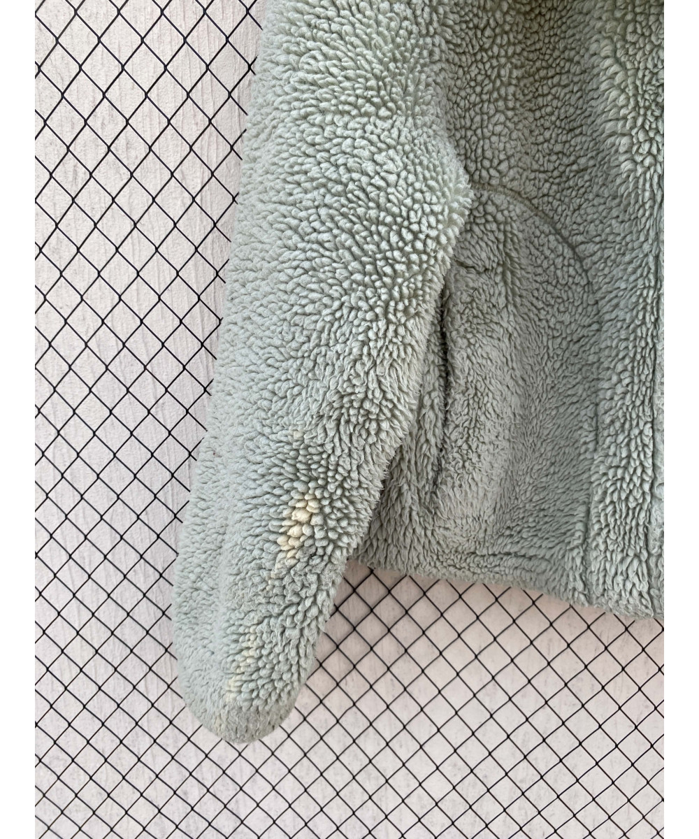 Mint green-colored, crop, teddy jacket