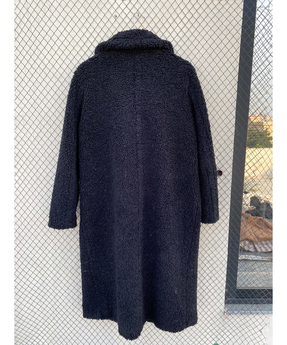 Black, long, teddy coat