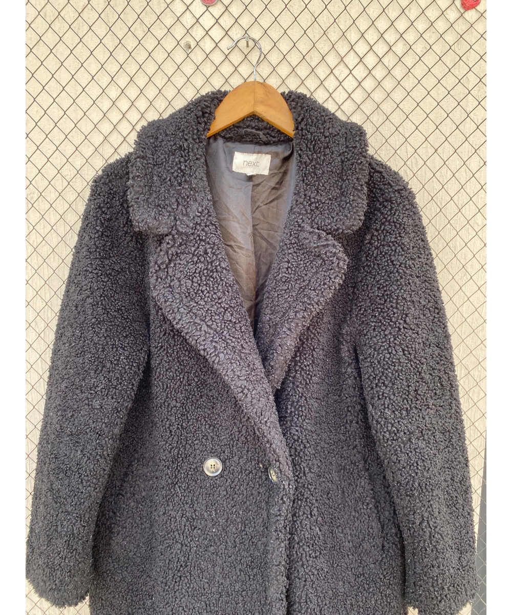 Black, long, teddy coat