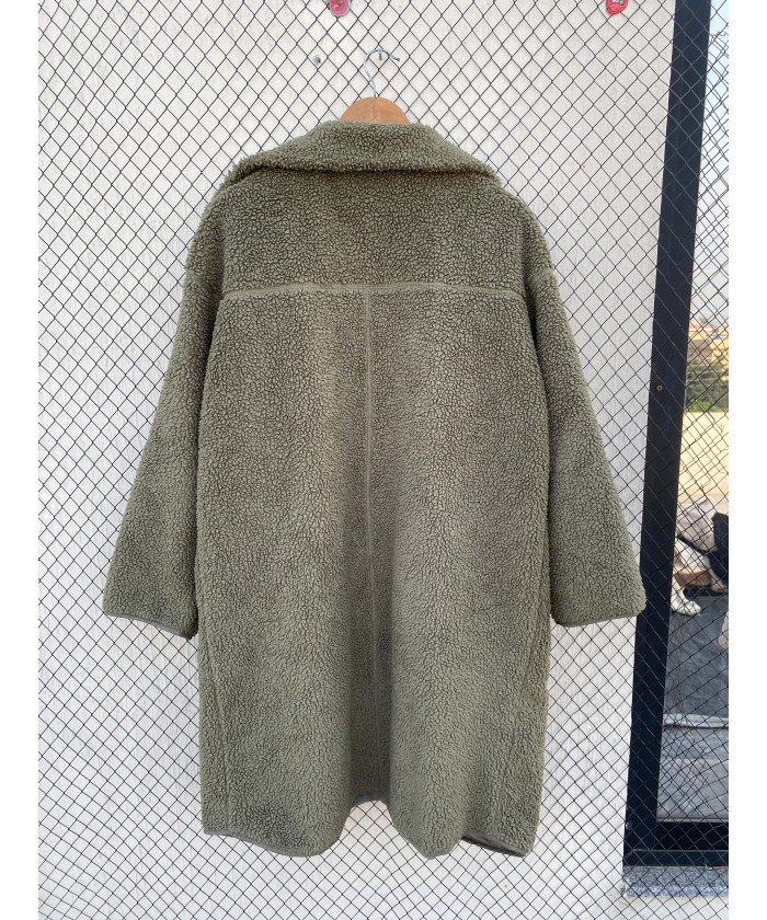 Sage green-colored, long,...