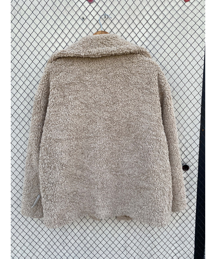 Beige, teddy jacket