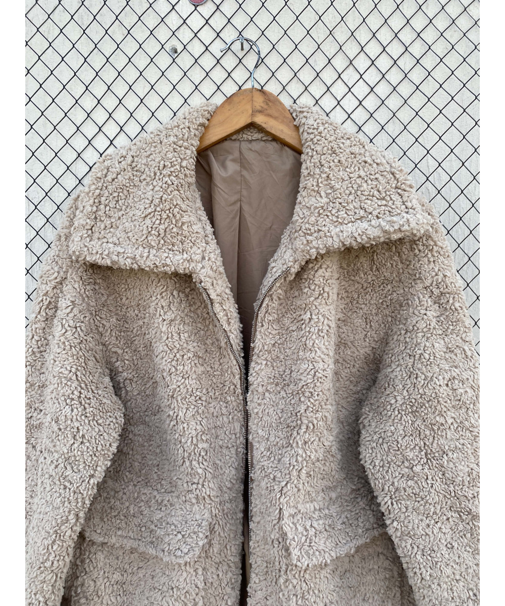 Beige, teddy jacket