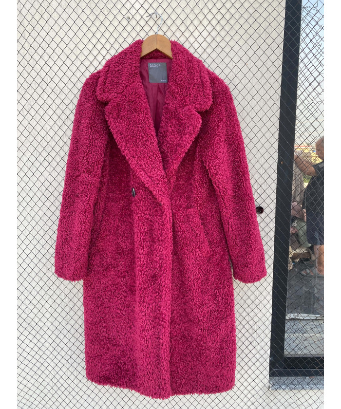 Hot pink-colored, long,...