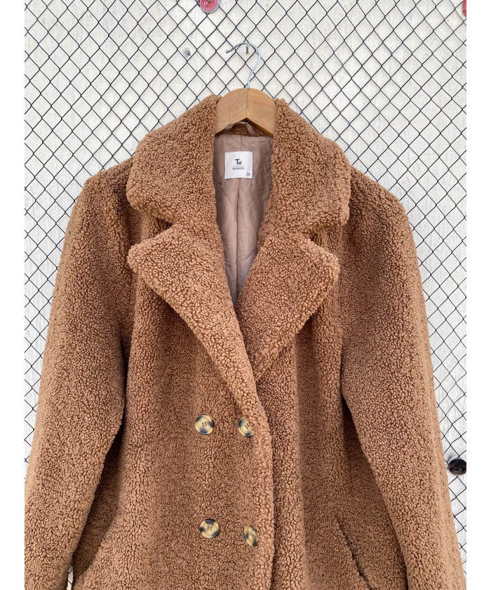 Caramel brown-colored, teddy coat