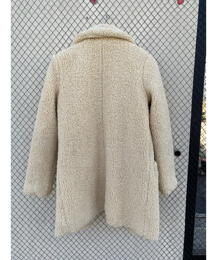Cream-colored, teddy coat