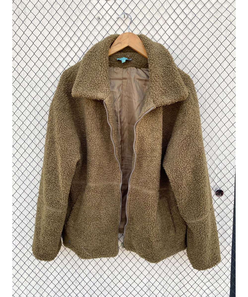 Oversized, teddy, zipper jacket