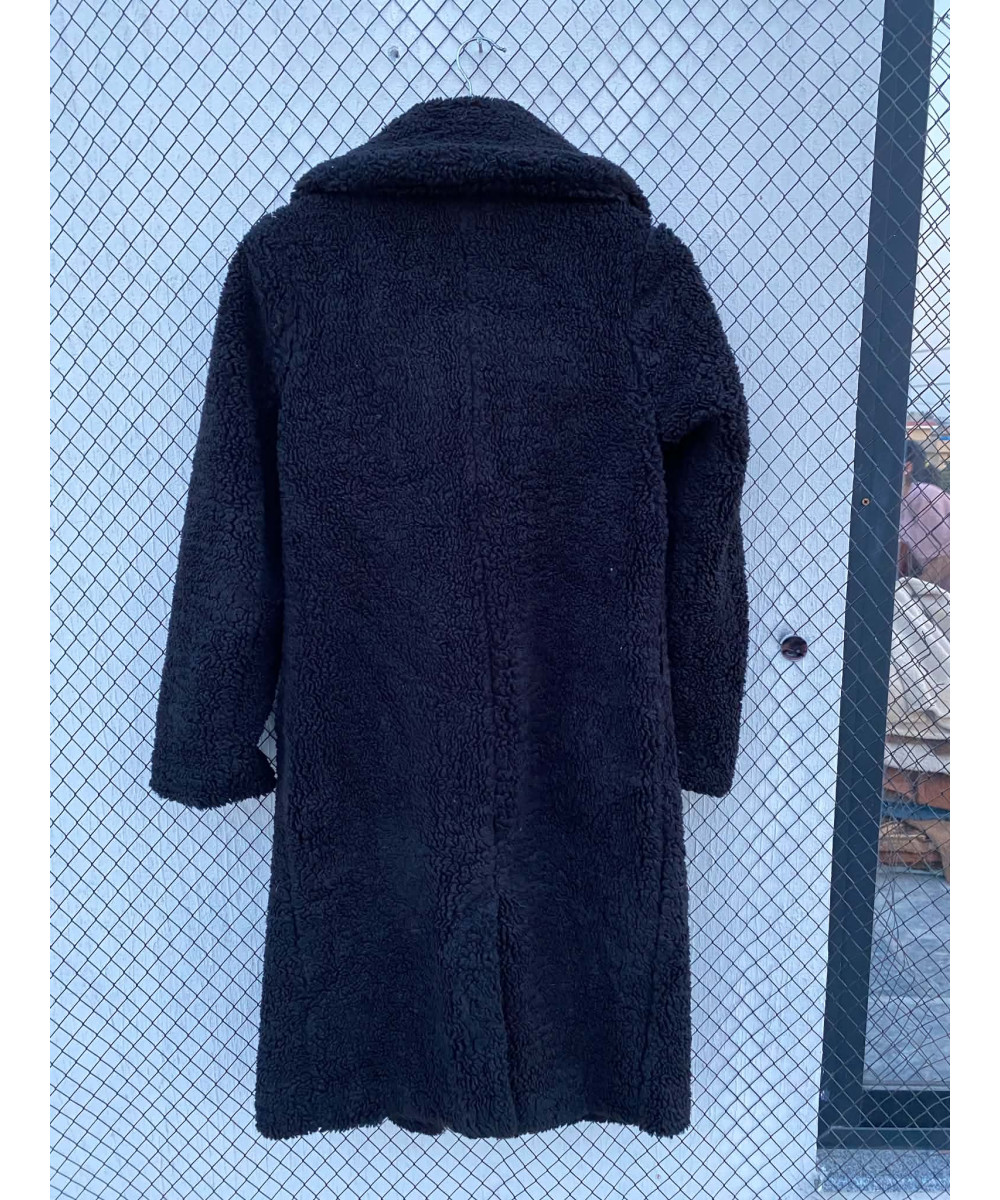 Black, long, teddy coat