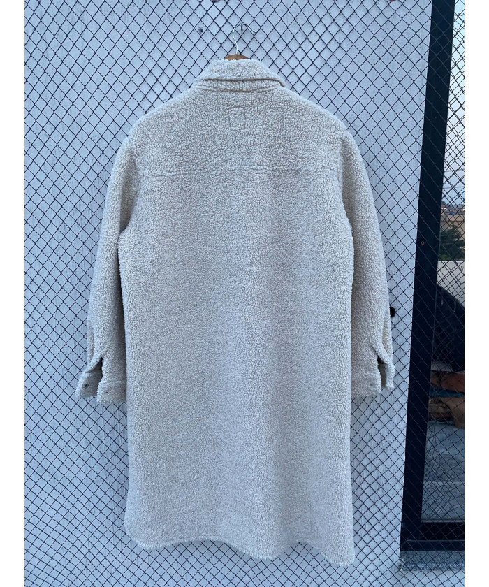 Cream-colored, long, teddy...