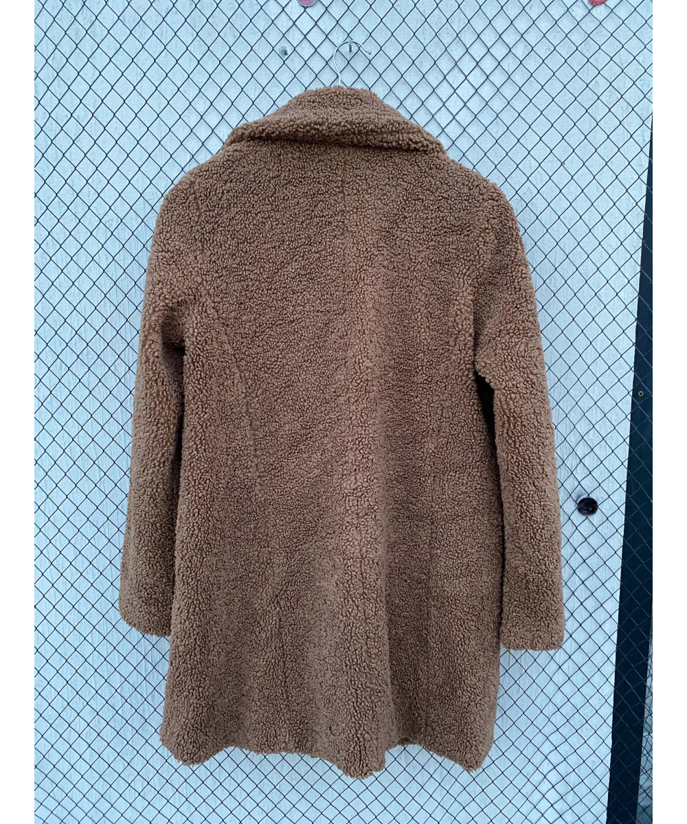 Brown, long, teddy coat