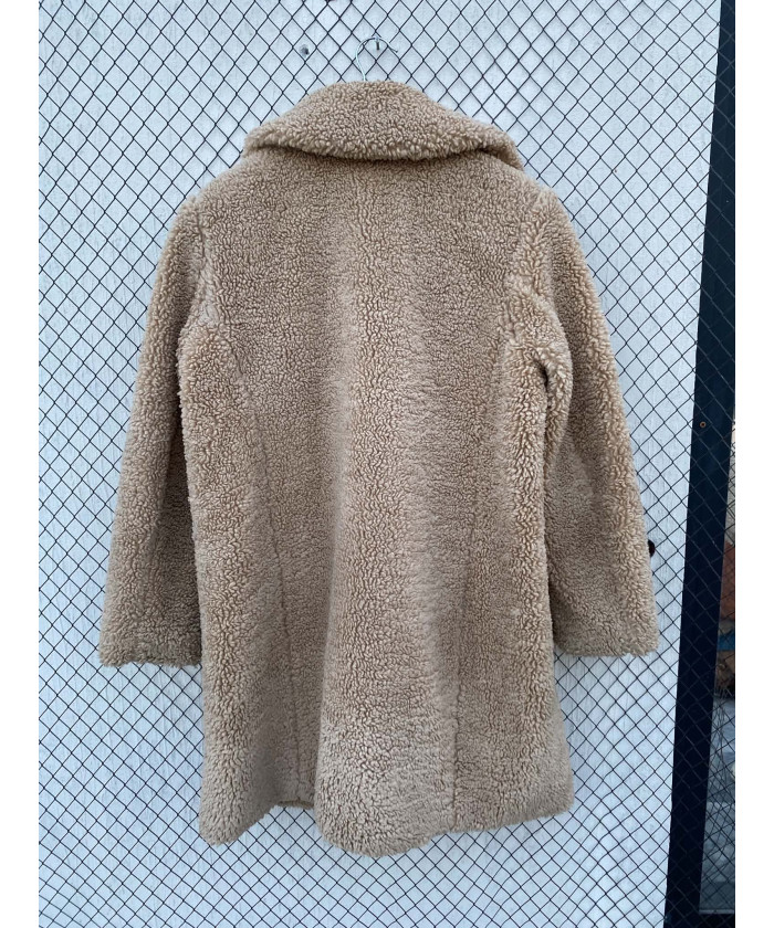 Camel-colored, teddy coat