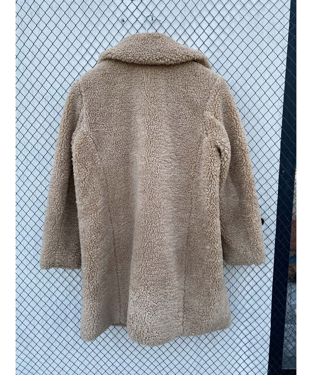 Camel-colored, teddy coat