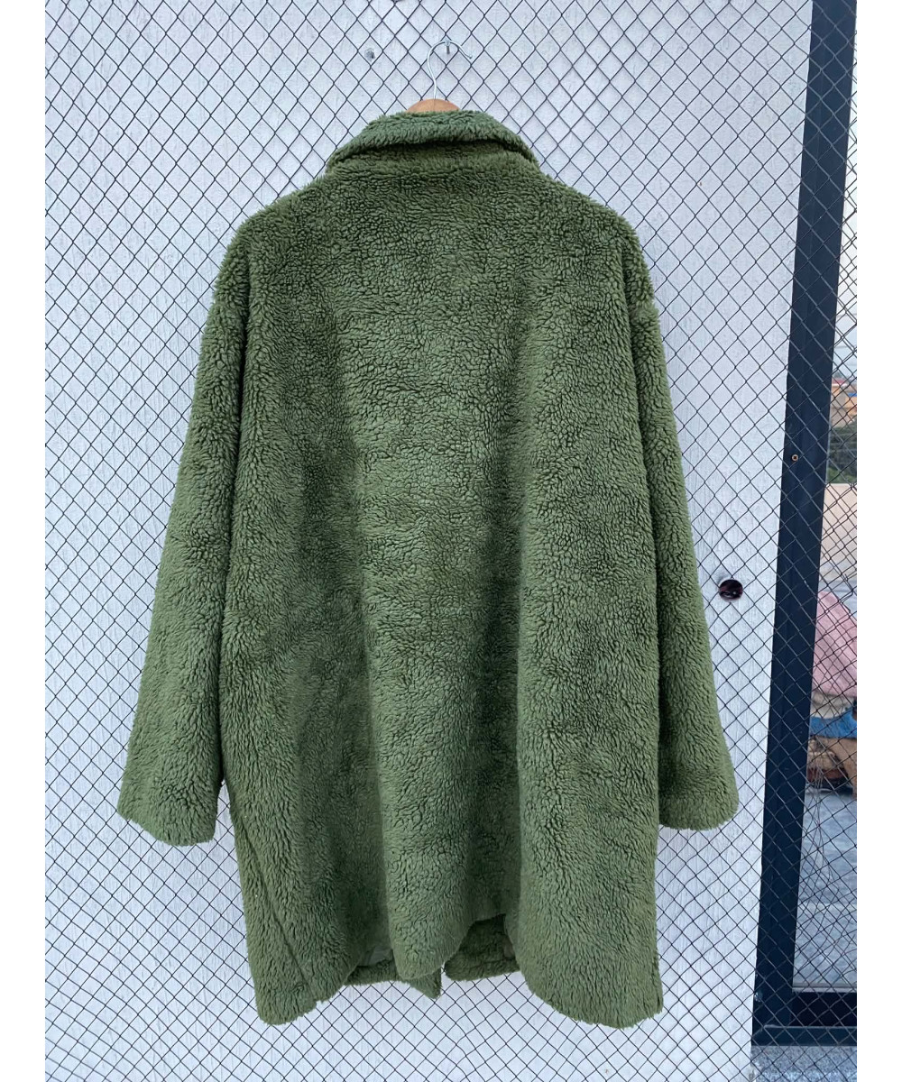 Brown, long, teddy coat