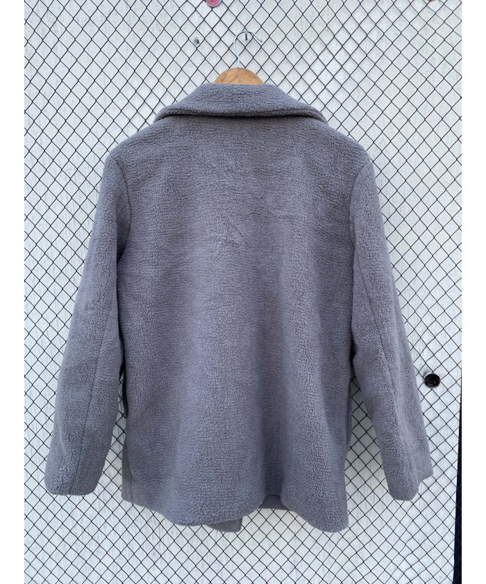 Gray, teddy coat