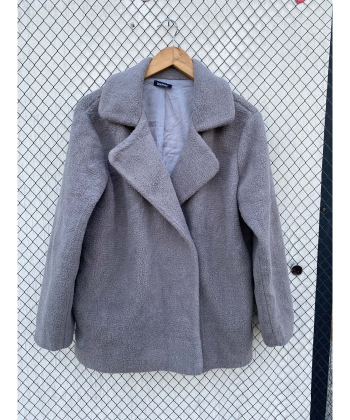 Gray, teddy coat