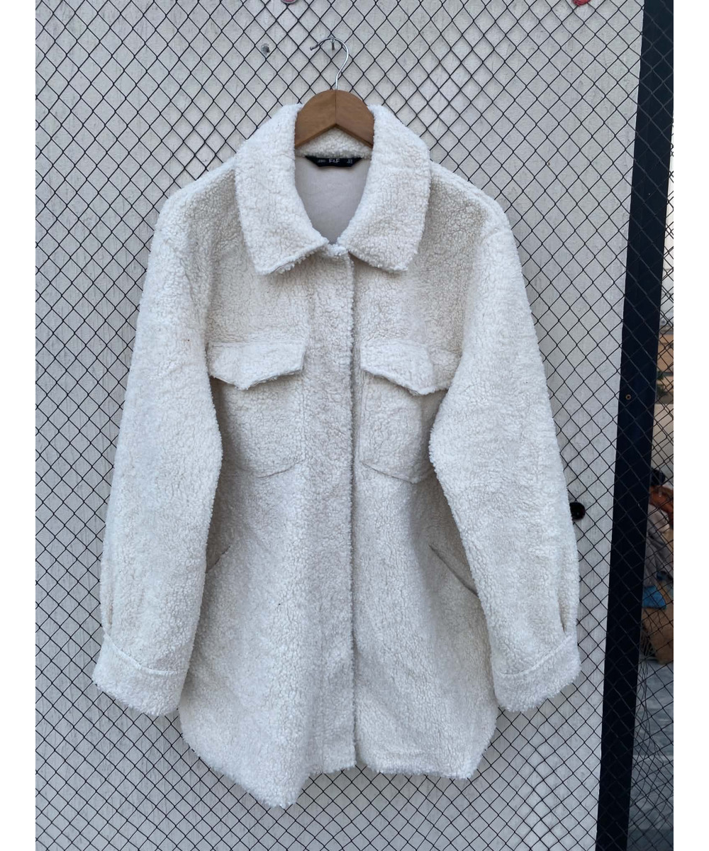 Off-white colored, teddy jacket