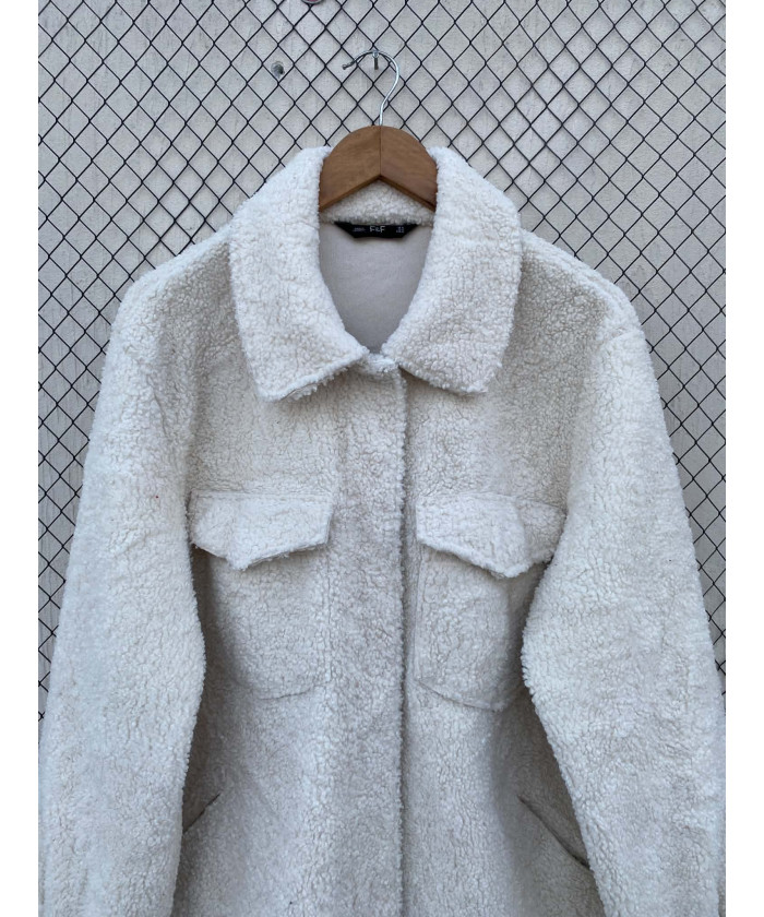 Off-white colored, teddy jacket