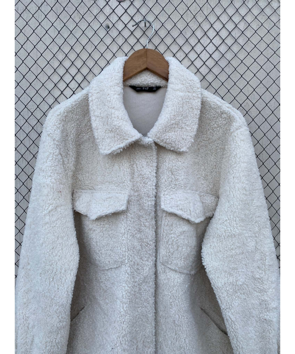 Off-white colored, teddy jacket