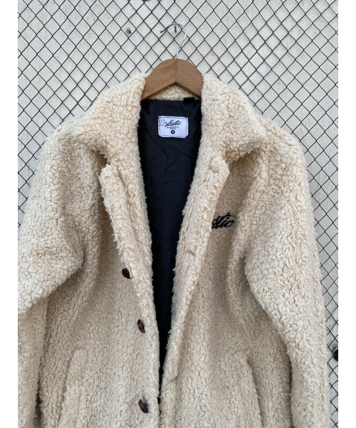 Beige, teddy, button-up jacket