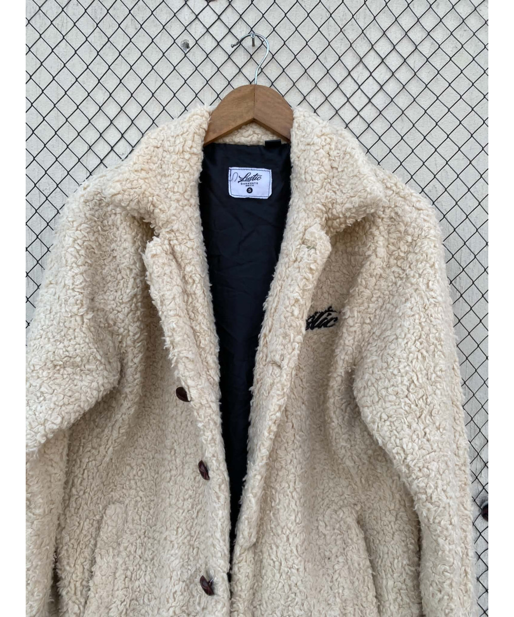 Beige, teddy, button-up jacket
