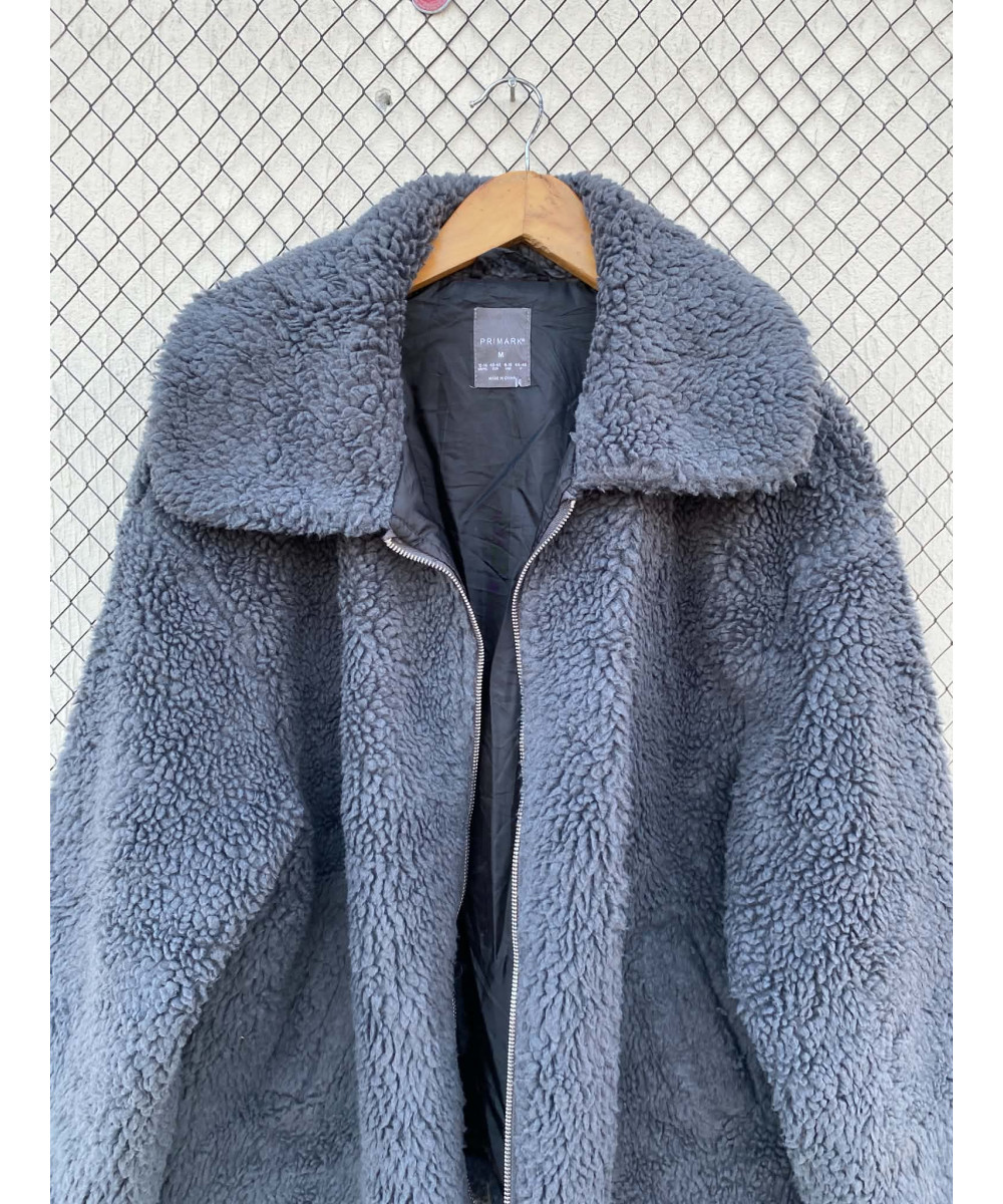 Dark gray, teddy, zipper jacket