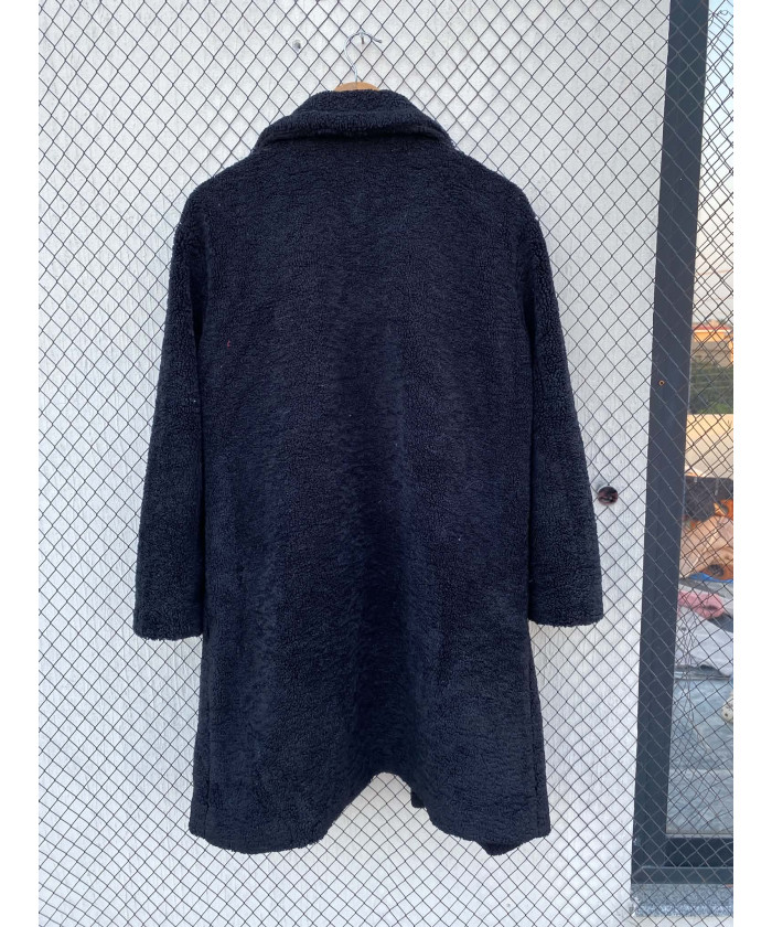 Black, long, teddy coat
