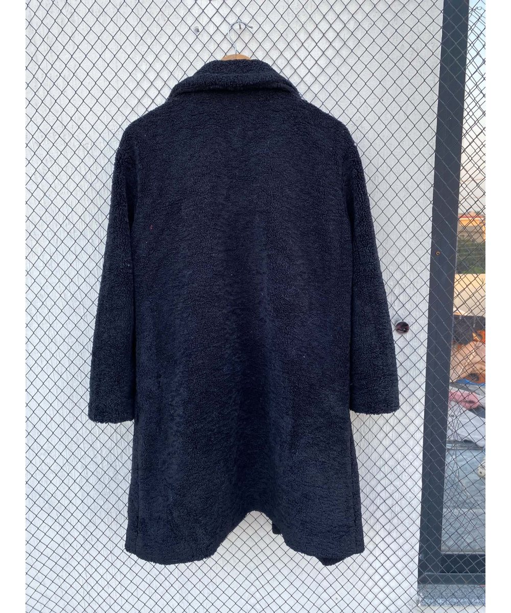 Black, long, teddy coat
