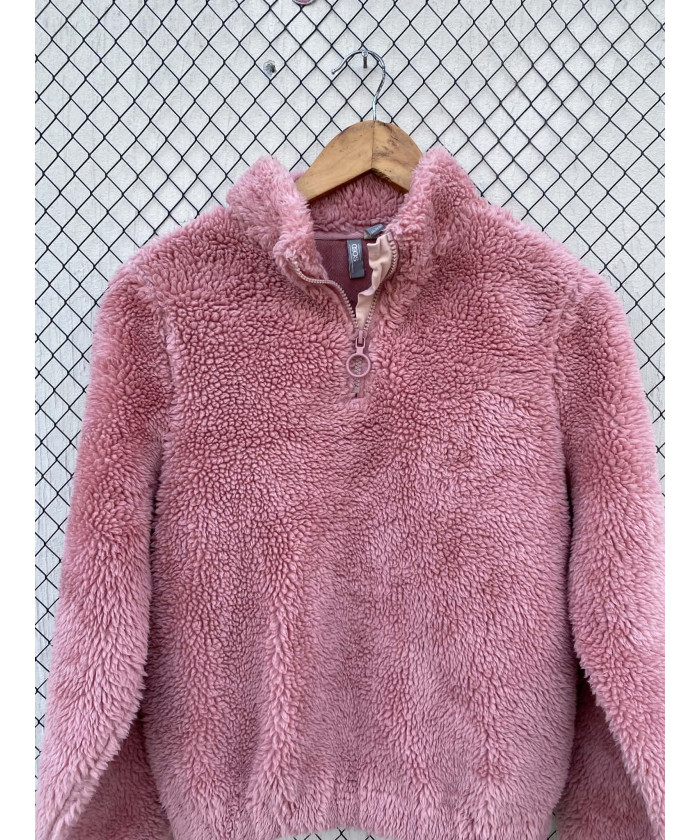 Pink, teddy pullover
