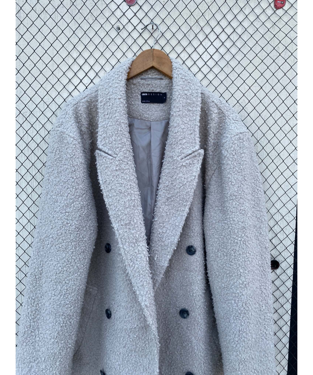 Ice gray colored, long, teddy coat