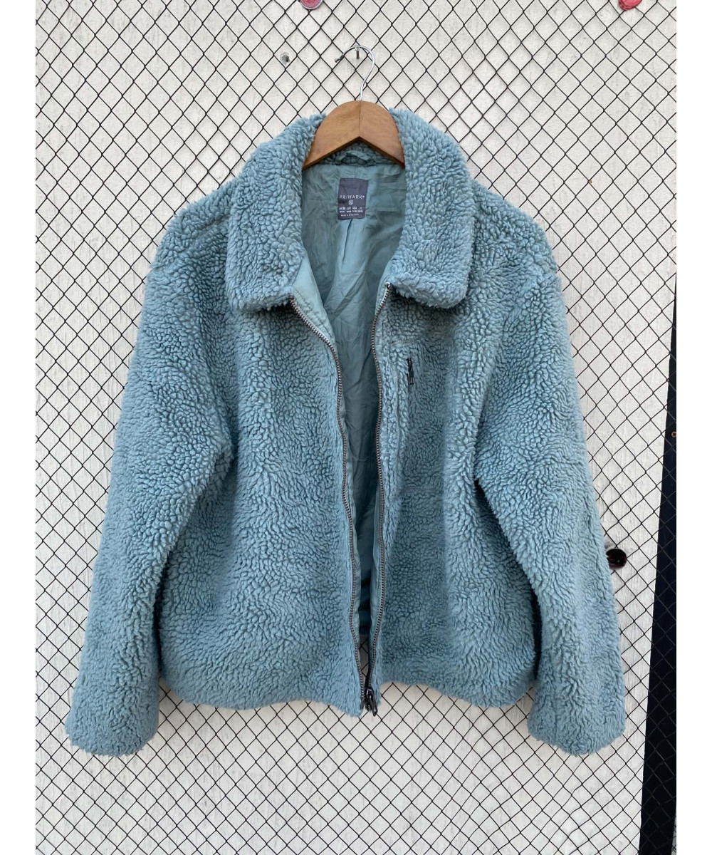 Green, teddy, zipper jacket