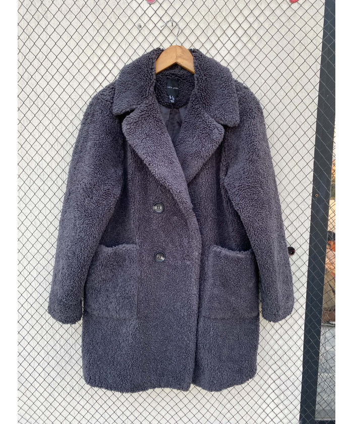 Dull black, teddy coat
