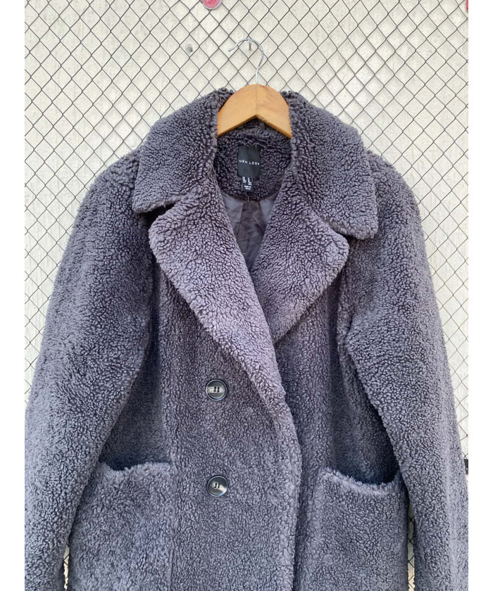 Dull black, teddy coat