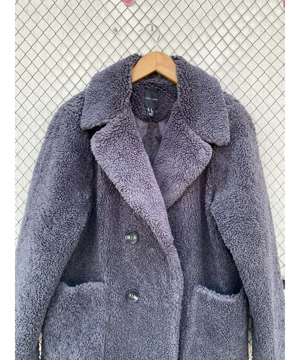 Dull black, teddy coat