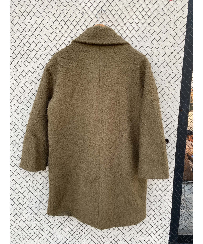 Olive green-colored, boucle...