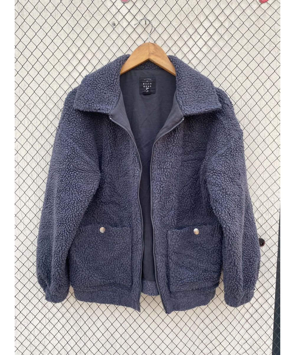 Dark gray, teddy, zipper jacket