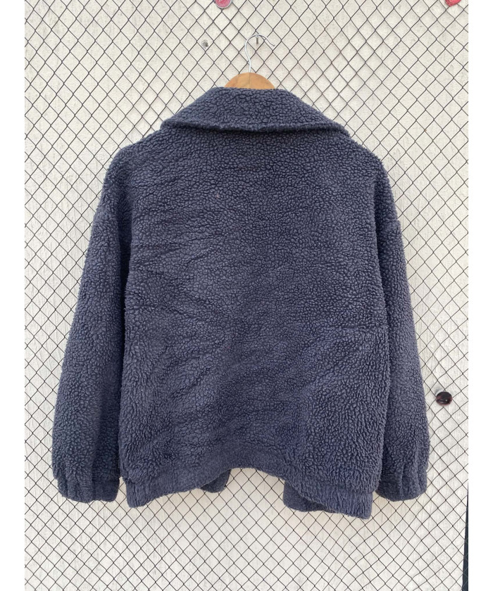 Dark gray, teddy, zipper jacket