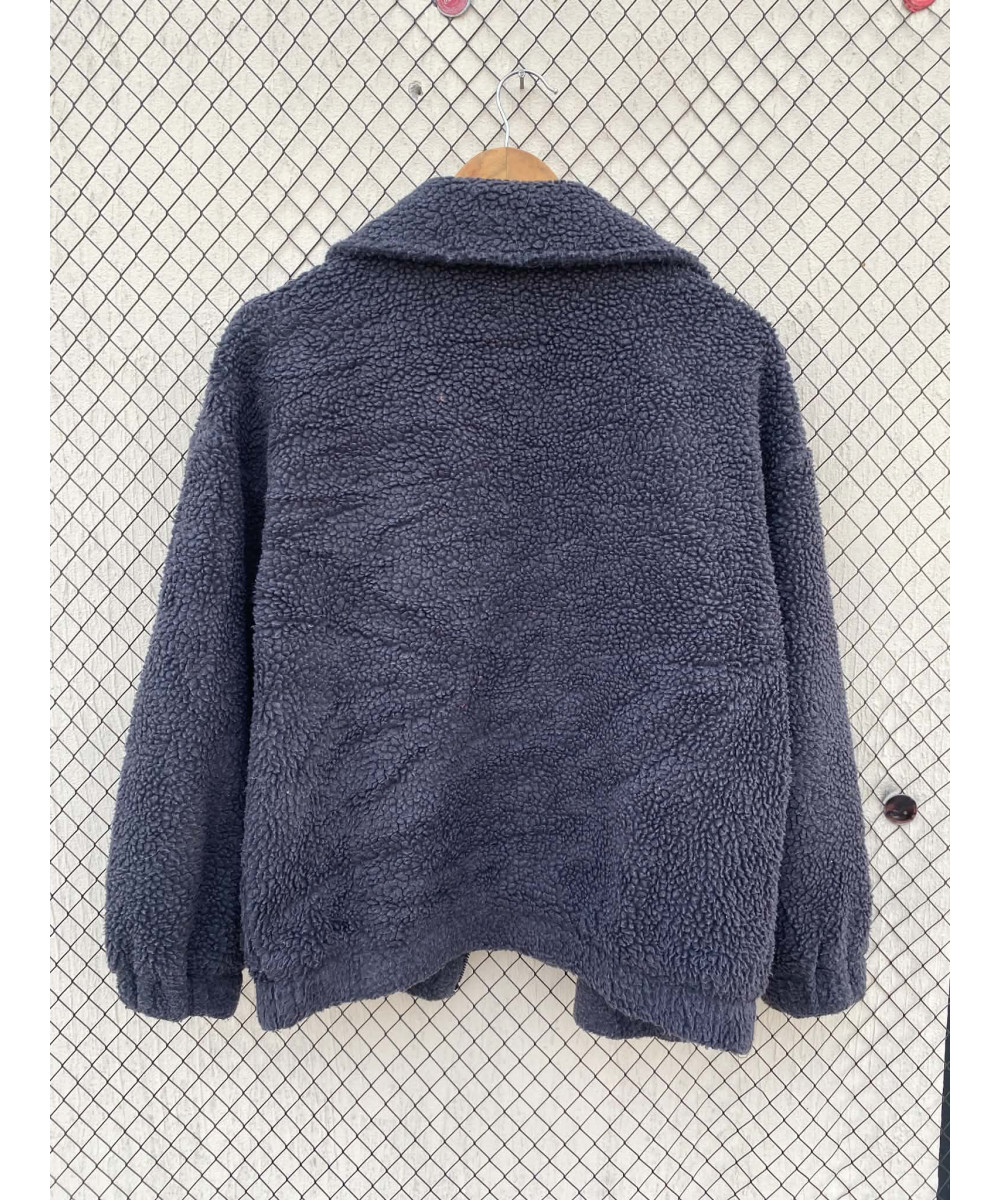 Dark gray, teddy, zipper jacket