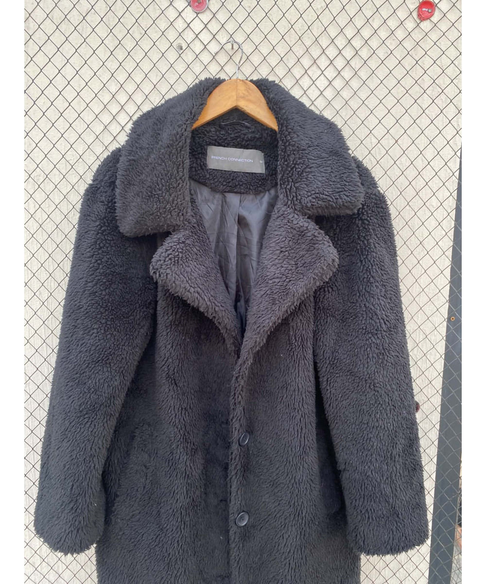 Black, long, teddy coat