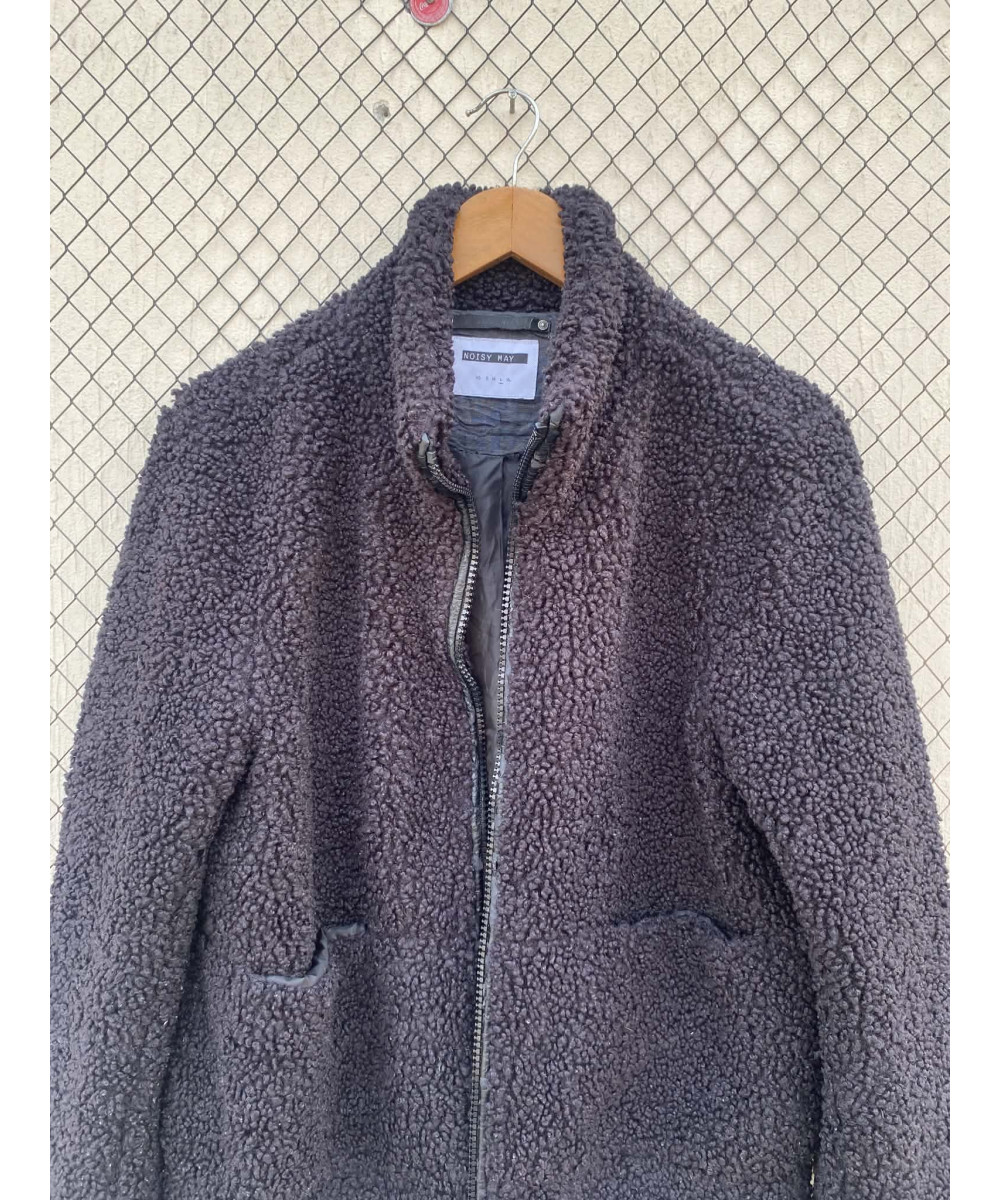 Black, teddy, zipper jacket