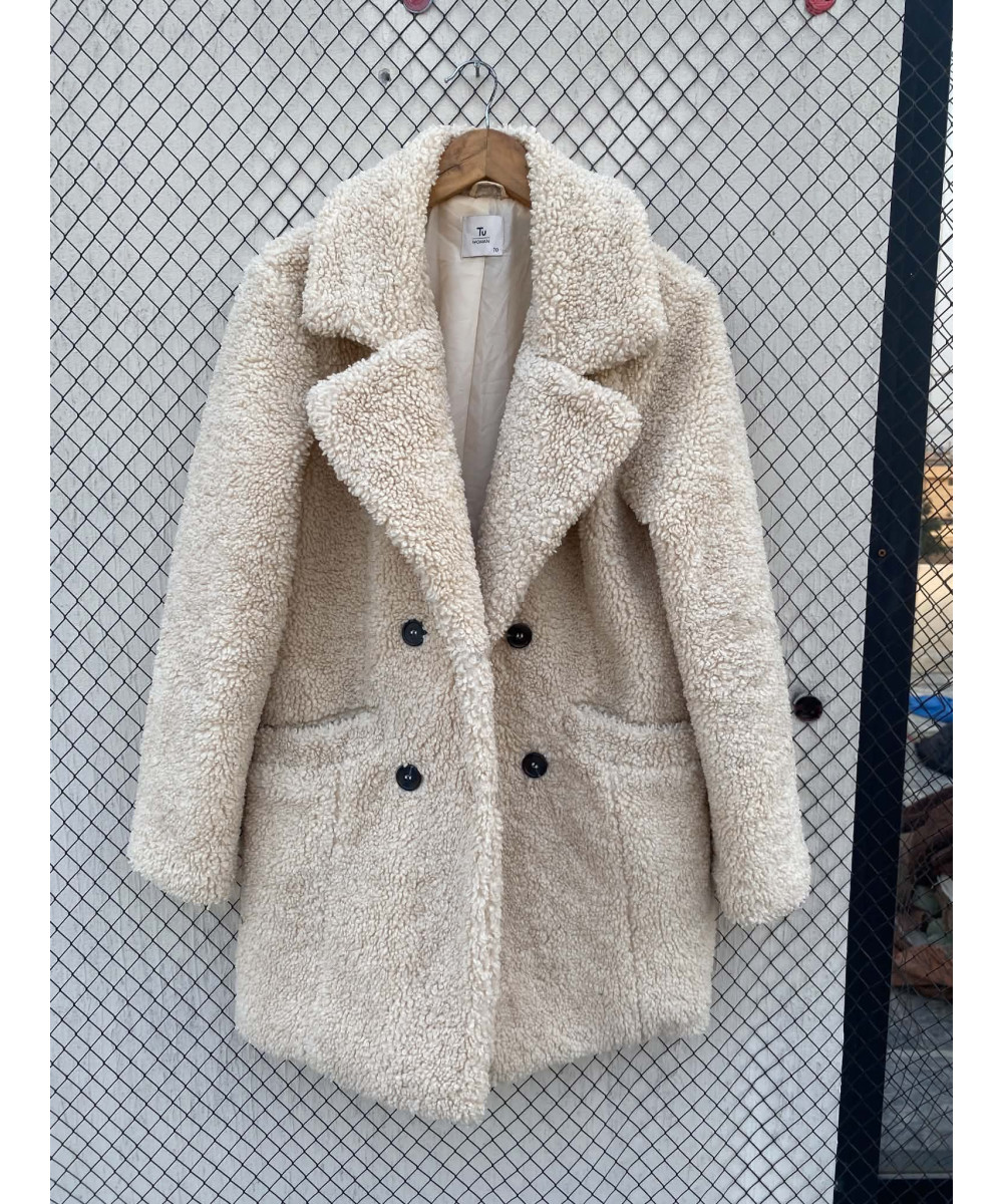 Cream-colored, teddy coat